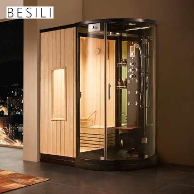 Foshan factory full-functions rectangle complete acrylic shower steam shower cabins shower room