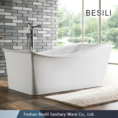 Artificial Stone Acrylic Solid Surface Freestanding Bathtub Solid Surface Bath Rectangular