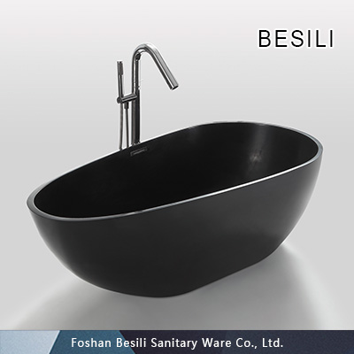 Artificial stone freestanding bathtub black 953B