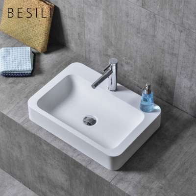 European Style Deck Mounted Installation Type Bathroom vessel bowls Rectangular Basin Shape sink wash basin