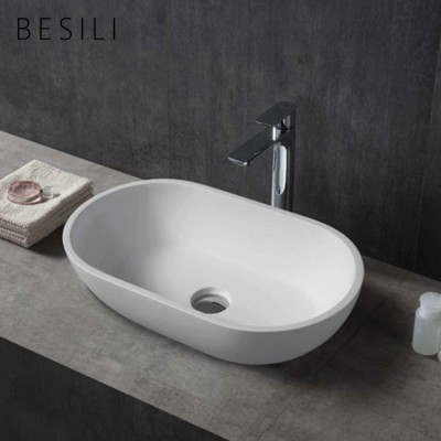 Wholesale hot sale italian modern solid surface countertop white wash basin