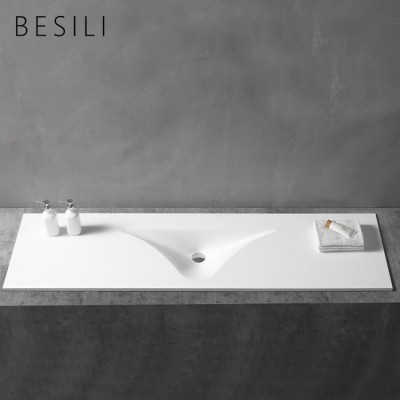 European style single bowl hand wash basins bathroom undermount washing basin solid surface sink for long vanity desk