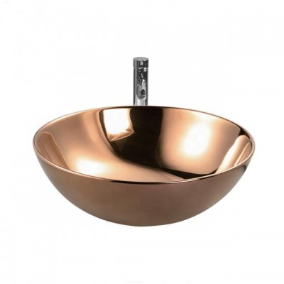 Fashionable ceramic wash handbasin round rose gold art basin B6203E3