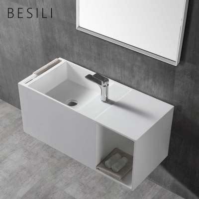 Artificial stone sink italian design acrylic solid surface wall hung basin bathroom sets toilet sink basin