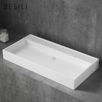 High quality malaysia design countertop cabinet wash basin artificial stone cheap basin sink