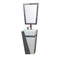 Artistic and antique style Resin pedestal basin floor standing hot sale bathroom cabinet made in Foshan