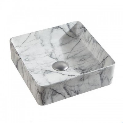 Australia popular white marble matte bathroom sink small thin ceramic wash hand basin B6275M1