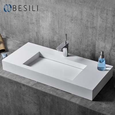 Modern designs commerCial countertop artificial marble stone bathroom sink  G20