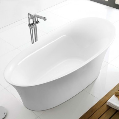 High quality big contemporary oval acrylic solid surface freestanding bathtub