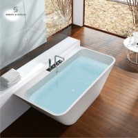 Artificial Stone White Acrylic Solid Surface Bathtub Comfortable matt solid surface bathtub, composite resin stone bathtub