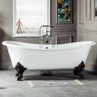 Matt Black Solid Surface Bath tub Resin Stone Freestanding bathtub