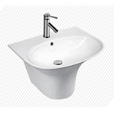 Hot sale best quality bathroom ceramic wall hung basin with half pedestal E-8007