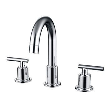 UPC Chrome brass deck mounted zinc alloy dual handle 3-hole wash basin faucet