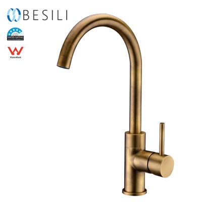 Hot Sale Australia Standard Brass Kitchen Faucet Gold Mixer Single Handle Kitchen Tap 12B 106W